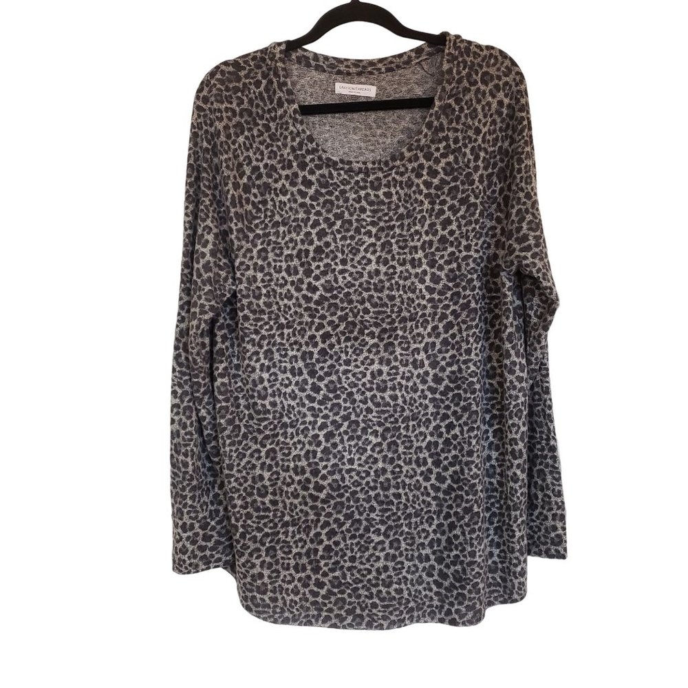 Grayson Threads tee size XXL soft‎ cheetah print gray black long sleeve